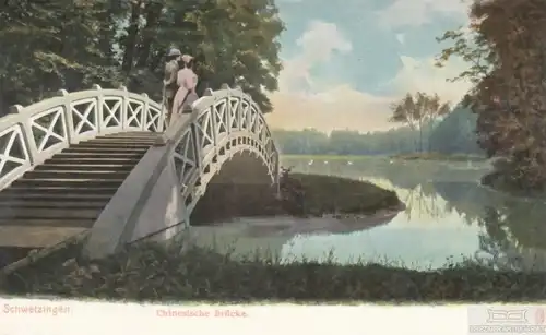 AK Schwetzingen. Chinesische Brücke. ca. 1913, Postkarte. Ca. 1913