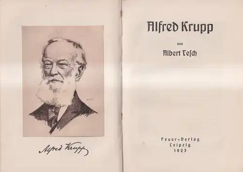 Buch: Alfred Krupp, Albert Tesch, 1923, Feuer Verlag, Sammlung Meister Band 1