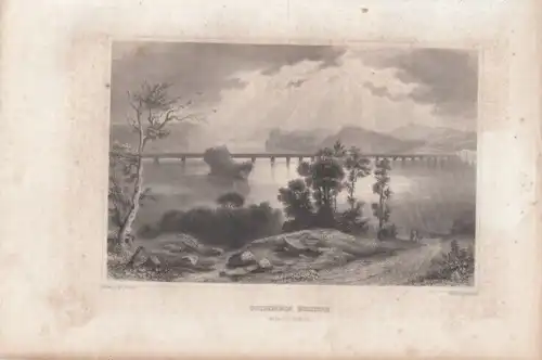 Columbia Bridge (Susquehanna). aus Meyers Universum, Stahlstich. 1850