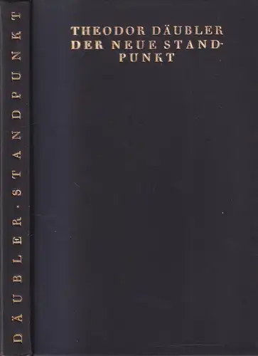 Buch: Der neue Standpunkt, Theodor Däubler, 1919, Insel Verlag zu Leipzig