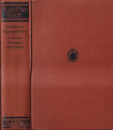 Buch: Menschliches Allzumenschliches I, Nietzsche, Friedrich. 1922, A. Kröner