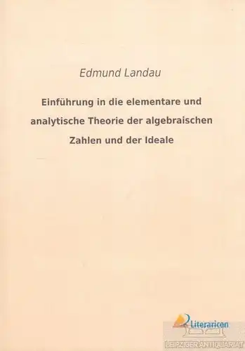 Buch: Einführung in die elementare und analytische Theorie der... Landau, Edmund