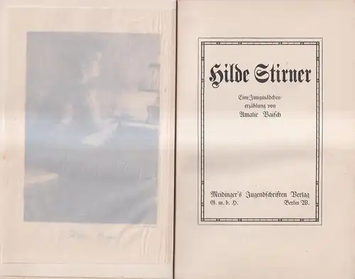 Buch: Hilde Stirner, Erzählung, Amalie Baisch, Meidinger's Jugendschriften
