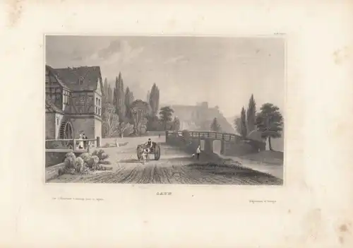 Sayn. aus Meyers Universum, Stahlstich. Kunstgrafik, 1850, gebraucht, gut 266550