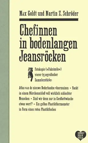 Buch: Chefinnen in bodenlangen Jeansröcken, 2014, Rowohlt Berlin