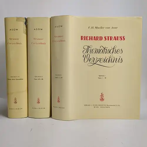 Buch: Richard Strauß Thematisches Verzeichnis I-III, Asow, 1959, Doblinger, 3 Bd