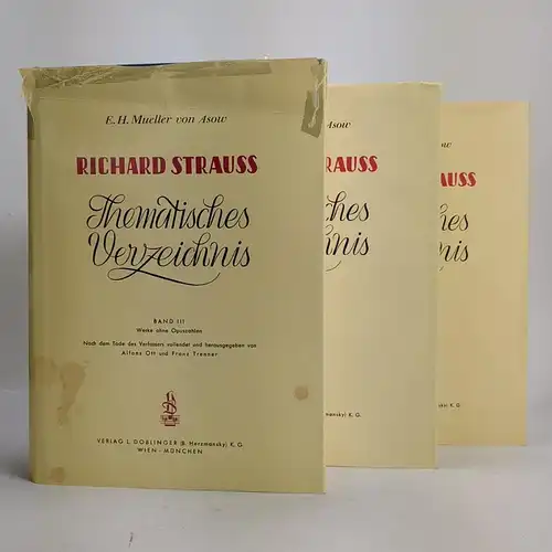 Buch: Richard Strauß Thematisches Verzeichnis I-III, Asow, 1959, Doblinger, 3 Bd