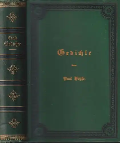 Buch: Gedichte, Paul Heyse, 1889, Verlag W. Hertz, gebraucht, gut