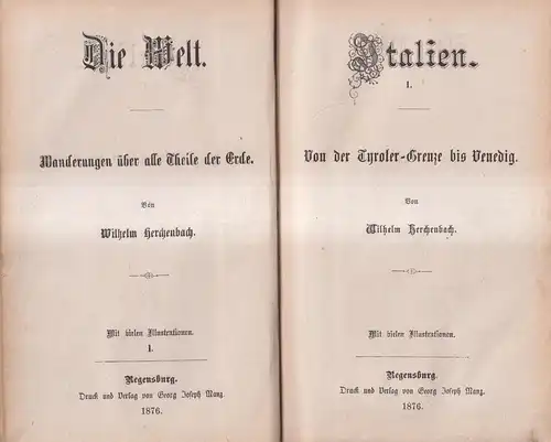 Buch: Italien I. Von der Tyroler-Grenze bis Venedig, W. Herchenbach, 1876, Manz