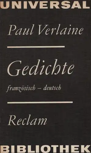 Buch: Gedichte, Verlaine, Paul. Reclams Universal-Bibliothek, 1980