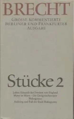 Buch: Stücke 2, Brecht, Bertolt. 1988, Aufbau Verlag / Suhrkamp Verlag