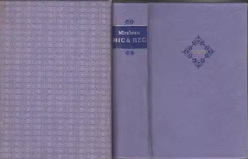 Buch: Hic & Hec oder Die Stufenleiter der Wollust, Mirabeau. 1988
