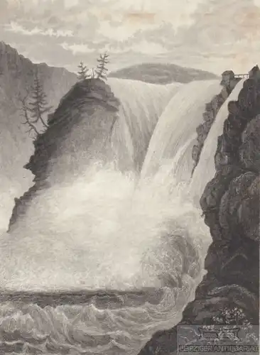Der Toppö-Fall (Göta-Canal). aus Meyers Universum, Stahlstich. Kunstgrafik, 1850
