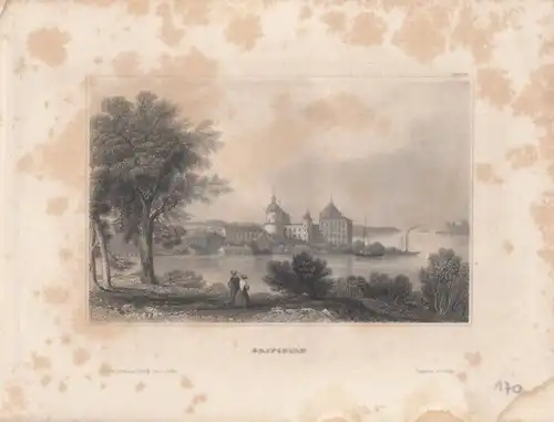 Gripsholm. aus Meyers Universum, Stahlstich. Kunstgrafik, 1850, gebraucht, gut