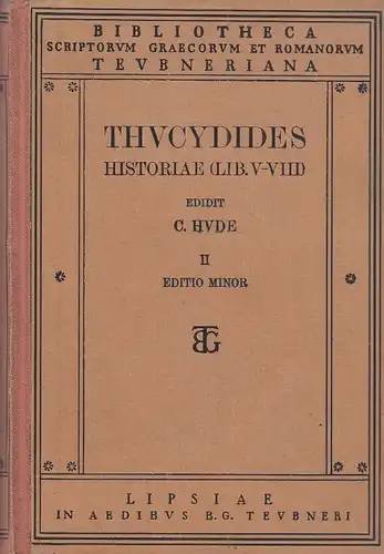 Buch: Thucydidis Historiae - Vol II. Libri V - VIII, Thucydides. 1920