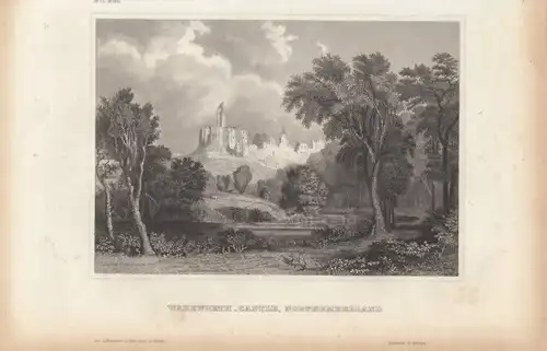 Warkworth-Castle, Northumberland. aus Meyers Universum, Stahlstich. Kunst 266518
