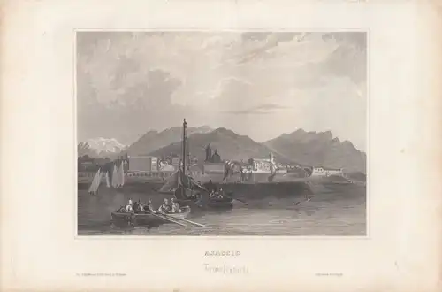 Ajaccio. aus Meyers Universum, Stahlstich. Kunstgrafik, 1850, gebraucht, gut