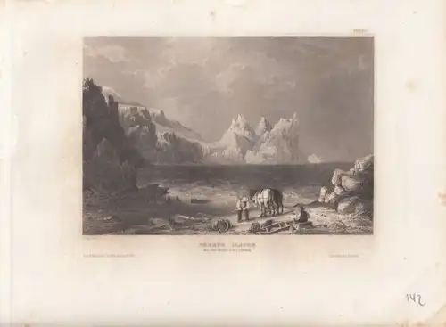 Treryn Castle an der Küste von Cornwall. aus Meyers Universum, Stahlstich. 1850