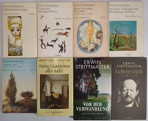 8 Bücher Erwin Strittmatter: Lebenszeit; Selbstermunterungen; Grüner Juni ...