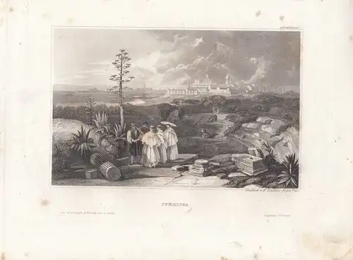 Ithalica. aus Meyers Universum, Stahlstich. Kunstgrafik, 1850, gebraucht, gut