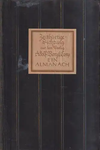Buch: Zeitbürtige Dichtung, Kraft, Zdenko von. 1927, Adolf Bonz Verlag