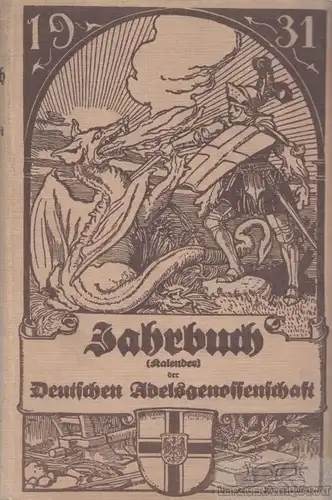 Buch: Jahrbuch (Kalender) der Deutschen Adelsgenossenschaft 1931. 1930
