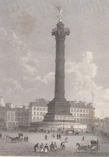 Die Juliussäule in Paris. aus Meyers Universum, Stahlstich. Kunstgrafik,  265588