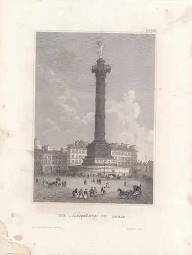 Die Juliussäule in Paris. aus Meyers Universum, Stahlstich. Kunstgrafik,  265588