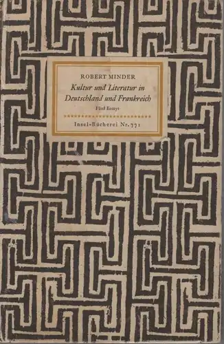 Insel-Bücherei 771, Kultur und Literatur in Deutschland und Frankreich, Minder