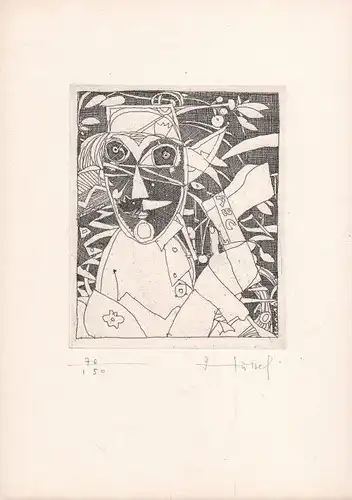 Radierung: ABC, Hussel, Horst. Kunstgrafik, 1989, Kinderbuchverlag, (o.T.) 39150