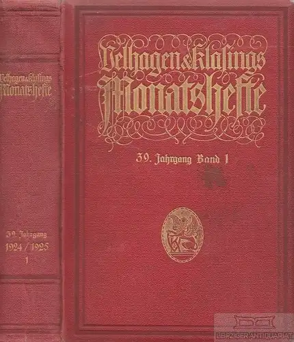 Velhagen & Klasings Monatshefte 39. Jahrgang 1924/1925, Band 1, Höcker. 1924 ff
