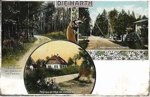 AK Die Harth. Forsthaus. Lithografie. ca. 1927, gebraucht, gut