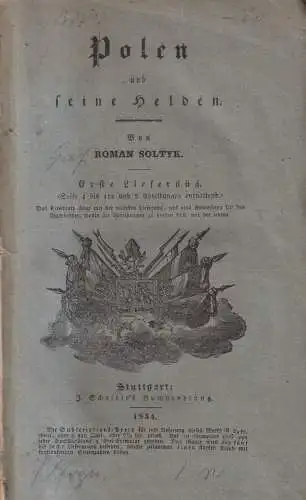 Buch: Polen und seine Helden im letzten Freiheits-Kampfe Band 1, Soltyk, 1834