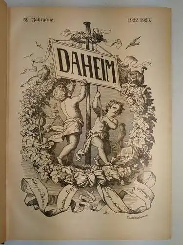 Zeitschrift: Daheim. 59. Jahrgang 1922/1923, Hrsg. H. C. von Zobeltitz, gut