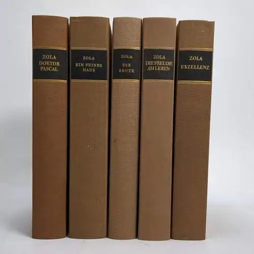 5 Bücher Emile Zola. Die Rougon-Macquart, Rütten & Loening, Exzellenz, Beute ...