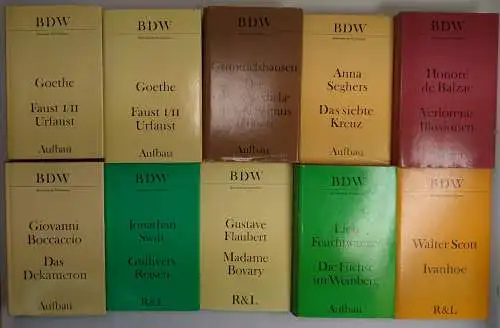 10 Bände BDW Bibliothek der Weltliteratur Aufbau, Seghers, Flaubert, Balzac ...