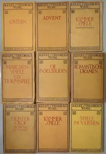 9 Bücher August Strindbergs Werke, Georg Müller Verlag, Dramen, Kammerspiele