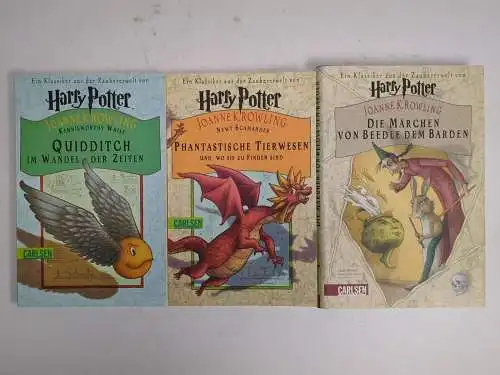 3 Bücher Klassiker aus der Zauberwelt,  Rowling, Tierwesen, Quidditch, Beedle