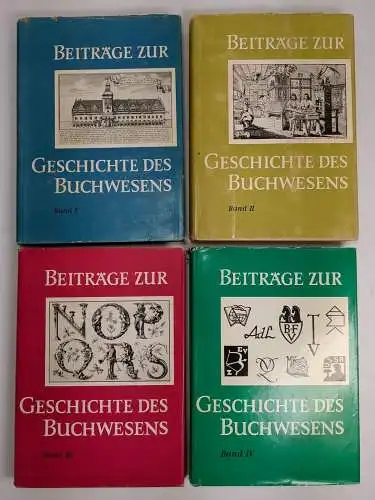 Buch: Beiträge zur Geschichte des Buchwesens. Band I-IV. Kalhöfer, Rötzsch, 4 Bd