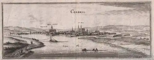 Kupferstich: Corbeil, Delin, Iohan Peeters. Kunstgrafik, ca. 1666, Kaspar Merian