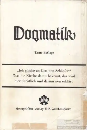 Buch: Die Lehre von der Schöpfung, Barth, Karl. Die Kirchliche Dogmatik III / 1