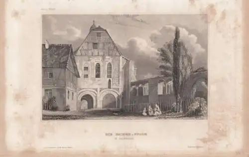 Die Kaiser-Pfalz. aus Meyers Universum, Stahlstich. Kunstgrafik, 1850