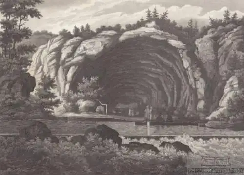 Die Veteranische Höhle in Syrmien. aus Meyers Universum, Stahlstich. Kunstgrafik
