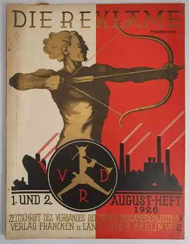 Die Reklame. 1. und 2. Augustheft 1926, Zeitschrift Verband dt. Reklamefachleute