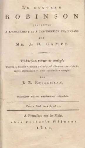 Buch: Le nouveau Robinson pour servir a L´Amusement et L`instruction... Campe