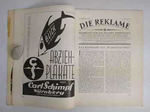 Die Reklame. 1. Juniheft 1927, Zeitschrift des Verbandes dt. Reklamefachleute