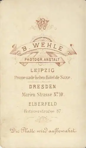 Portrait bürgerlicher Herr mit Vollbart, Fotografie. Fotobild, Atelier B. Wehle