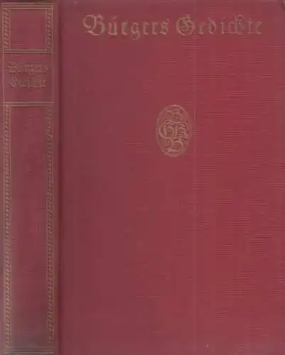 Buch: Bürgers Gedichte in zwei Teilen, Bürger. 2 in 1 Bände, ca. 1920