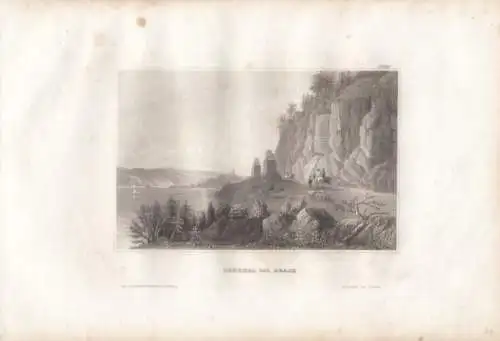 Denkmal bei Abach. aus Meyers Universum, Stahlstich. Kunstgrafik, 1850