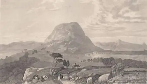 Der Berg Tabor. aus Meyers Universum, Stahlstich. Kunstgrafik, 1850